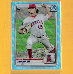 ADAM SEMINARIS 2020 BOWMAN CHROME SKY BLUE REFRACTOR  #BD-163  ANGELS
