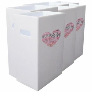 Reusable 4mil Corrugated Plastic Wedding Waste Bin Set of 6 “ Heart - Picture 1 of 4