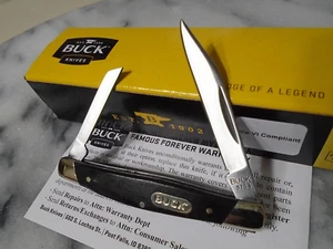 Buck Deuce 2 Blade Mini Pocket Knife Folder Black Wood 0357BKSWM 420J2 2.60" 375 - Picture 1 of 10