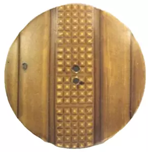 Celluloid Button Tan & Brown Striped Art Nouveau Wafer Large Coat Jacket Vintage - Picture 1 of 3