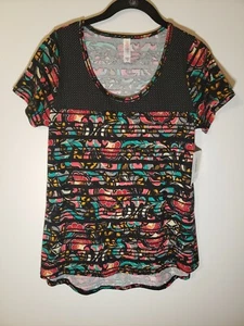 LuLaRoe Classic T XS - Tropical Floral on black background- Extra Small - New - Picture 1 of 5