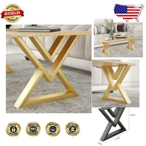 Premium Industrial Gold and Black Table Legs - 800 lb Capacity, 16” Height - Picture 1 of 6
