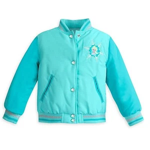 Disney Store Frozen Elsa Varsity Jacket Girl Size 5/6 7/8 - Picture 1 of 2