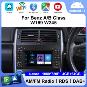 4G+64G Android 14 Autoradio Für Mercedes-Benz A/B Klasse/Vito W169 W639 W245 GPS - Bild 1 von 16