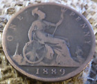 1889 Victorian One Penny Coin Queen Victoria See Pics N65 # # ]]==]