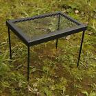 Portable Camping Triangle Net Table Iron Desk Shelf Adjustable Stable