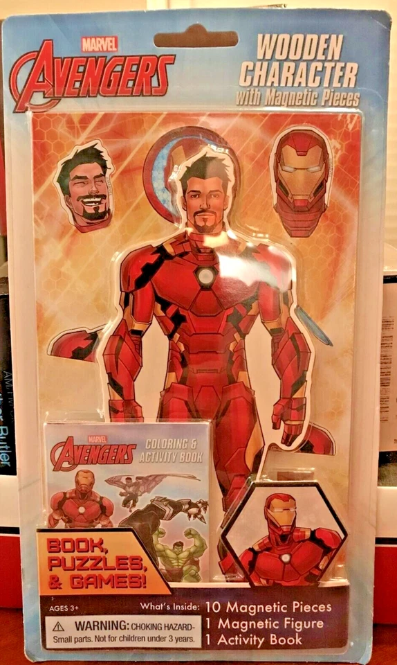 M Avengers 10-Piece Wooden Doll with Fold-Out Storybook (Value) (2020, Hardcover / Game)