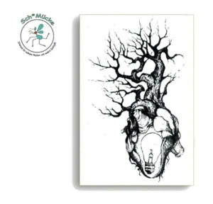 Faketattoo Glühbirne Baum Herz Fantasie Naturschutz einmal Tattoo temporär - Bild 1 von 1