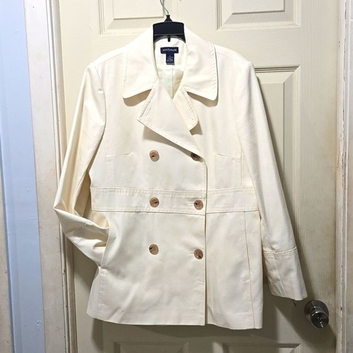 OFF WHITE Blazer sottoveste donna Ann Taylor bianco sporco. Bottone doppiopetto davanti taglia L