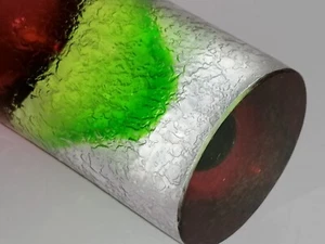 Muranoglas Vase SVCC Seguso Flavio Poli Corroso 50er Blockvase rosa grün klar - Bild 1 von 10