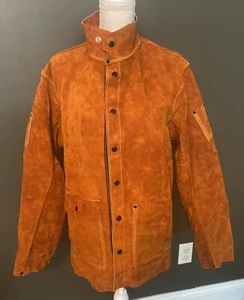Unisex Rindsleder Schweißerjacke - Leder, mittel, Karabinerverschluss vorne - Bild 1 von 14