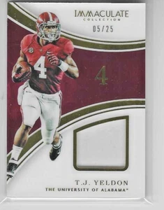 2016 TJ YELDON Immaculate Collection Collegiate Materials #65 Alabama /25 - Picture 1 of 2