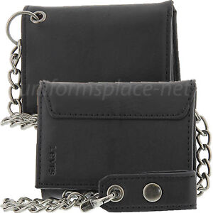 Levis Wallet Mens Trifold wallet with chain Black Leather 31LV1194