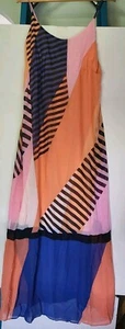 A.n.a Womens Flowy Maxi Dress Multicolor Geometric Print Size L - Picture 1 of 7
