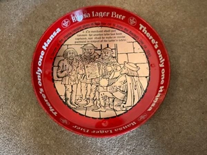 RARE Vintage Advertising Drinks Tray HANSA Lager Bier Beer Pub Tray Mancave Bar - Picture 1 of 7