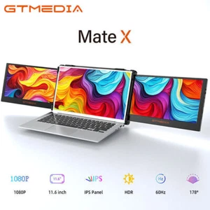 Dual Portable Triple Fold 1080P IPS FHD Monitor Screen Extender For Most Laptops - Picture 1 of 13