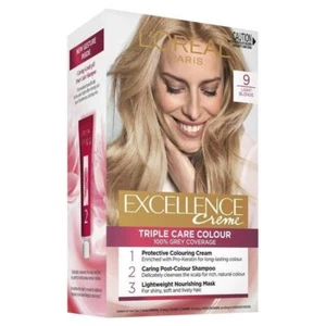L'Oréal Paris Excellence Crème Hair Glossy 100% Grey Coverage 9 Light Blonde - Picture 1 of 1