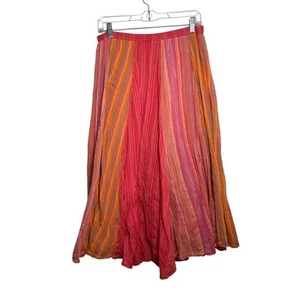 Coldwater Creek Rock Damen Midi gestreift bunt Pull On künstlerisch Boho Bauern - Bild 1 von 7