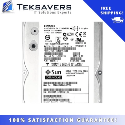 HITACHI 600GB SAS HUS1560SCSUN600G 3.5" 6GB/S HDD - Image 1 of 2