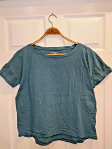 Camiseta para mujer Eileen Fisher talla PS azul claro algodón orgánico playa verano - Imagen 1 de 4
