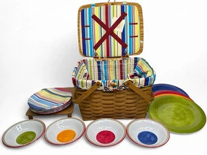 Longaberger 2005 großer Picknickkorb Sunny Day Liner Protector Riser komplett - Bild 1 von 18