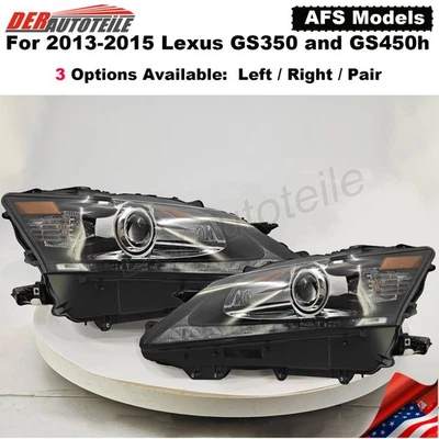 For 13 14 15 Lexus GS350 GS450h HID w/AFS LED DRL Projector Headlight Left/Right - Image 1 of 4