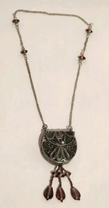 Vintage Silber Ton Mini Filigran Geldbörse Halskette Parfüm Medaillon - Bild 1 von 8