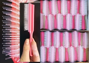 Baby Hair Brush Pink Plastic with soft bristles - 20 brushes per box