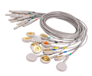 12pcs/1box Button Electrode Wire, 2.5m Cardiac Lead Wire Button Electrode - Picture 1 of 5