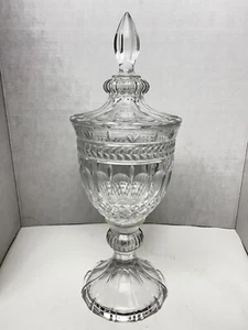 Large Savita Clear Glass Footed Jar Candy Jar - Picture 1 of 10