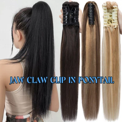 REAL Claw Jaw Clip in WRAP ON 100% Remy Pony Tail Human Hair Extensions Ponytail - Image 1 of 4