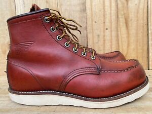 Red Wing Heritage Classic Moc Toe Red #8131 #875 Leather Work, Boots Sz - 8 E