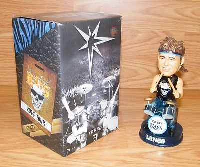 Evan Longoria Tampa Bay Rays 2014 Tour '80's Hair Band Drummer Bobble Head *NEW* - Image 1 of 4