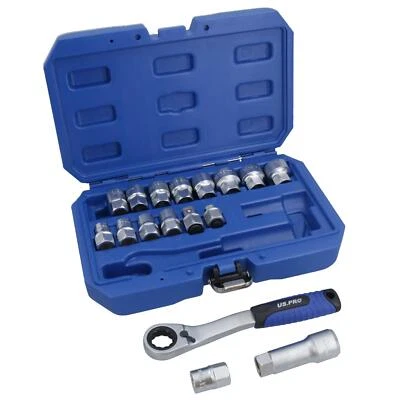 3/8in and 1/2in Drive Go Through Go-Thru Metric Socket Set 10 – 24mm 17pc - Image 1 of 4