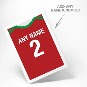 Personalised Morocco Inspired Retro Football Greeting Card - For All Occasions - Picture 1 of 13