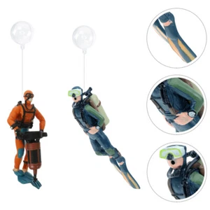 2x Estatuilla de Buzo Flotante Acuario Decoración Pecera Buceador de Plástico - Imagen 1 de 12