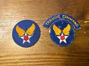 Set of 2 WW2 U.S. ARMY AIR FORCE (AAF) "TRAINING COMMAND" TAB & AAF PATCH SET - Picture 1 of 6