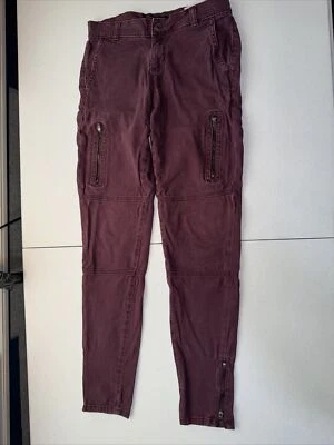 Pantalones de mezclilla Banana Republic para mujer talla 2 ciruela tiro bajo ajustados bolsillos cargo Foto 1 de 4