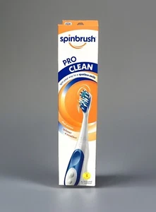 NEW Spinbrush PRO CLEAN Battery Powered Cordless BLUE Handle Toothbrush - Picture 1 of 7