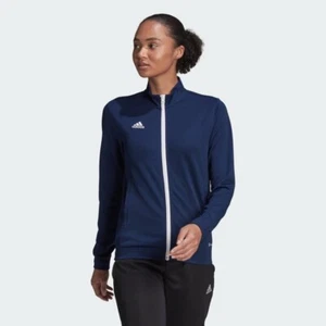 adidas Tracksuit Jacket Womens Entrada Navy Football Track Top Long Sleeve - Picture 1 of 4