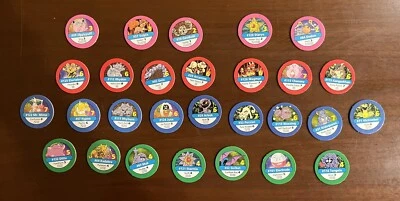 Piezas de Juego Pokemon, Rojo Azul Verde Rosa, 28 Fichas Pokemon Entrenador Juego de Mesa Foto 1 de 4