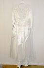 Vintage Jessica McClintock Ivory Wedding Dress Victorian Satin Long Sleeve 9/10