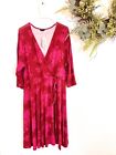 Torrid Floral Jersey Wrap Dress Stretch Waist with Tie Detail Red Plus Size 2x