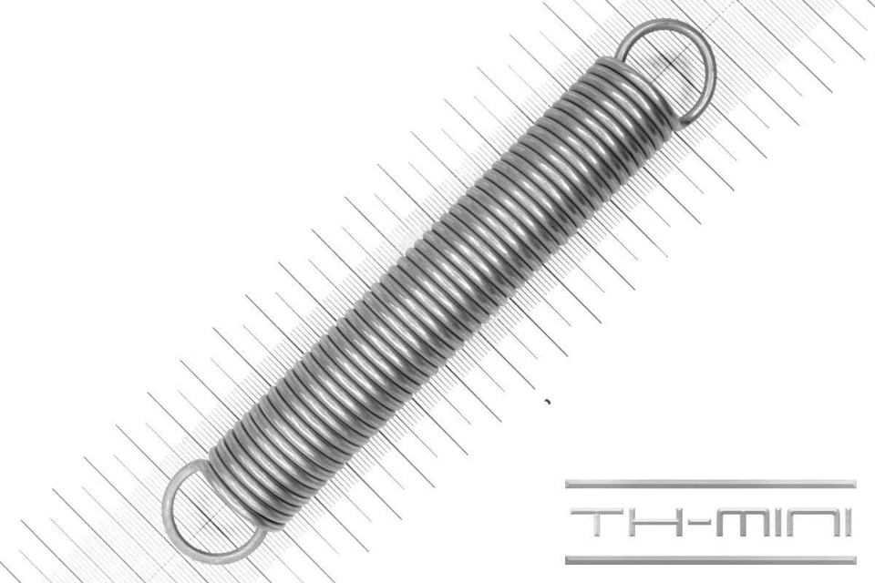 GUTEKUNST FEDERN Zug-Feder 2,5mm Haken Öse 22,5x148mm 19kg Spiral Edel-stahl rostfrei Metall