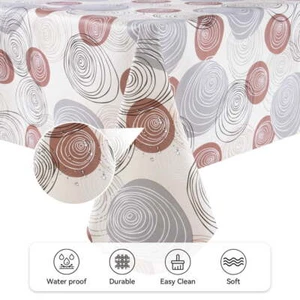 100% Waterproof Rectangular PVC Tablecloth -52x90 inches - Picture 1 of 4
