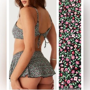 NWT Frankie’s Bikinis ditsy floral Kealy top and Izabella skirt bottom, S - Picture 1 of 16