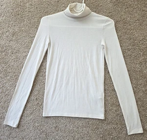 Madewell Rollkragen-Top Damen weiß gerippt XXS AE028 #23 - Bild 1 von 10