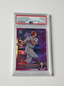 Bowman 2022 Simon Muzziotti Phillies 1st Pink Refractor Prospects MLB /199 PSA 9 - Bild 1 von 2