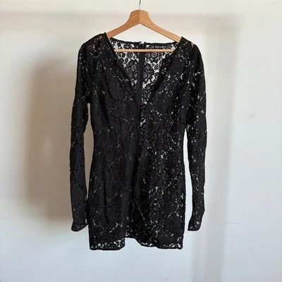 NWT Black For Love And Lemons Sheer Lace Mini Dress Sz Small - image 1 of 4