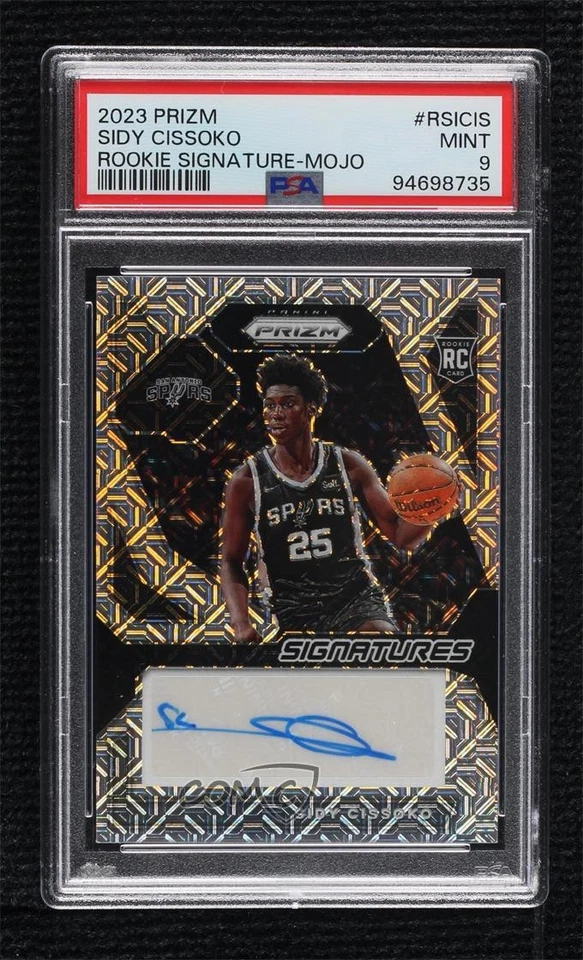 2023-24 Panini Prizm Rookie Signatures Mojo /25 Sidy Cissoko PSA 9 MINT Auto RC - Image 1 of 2